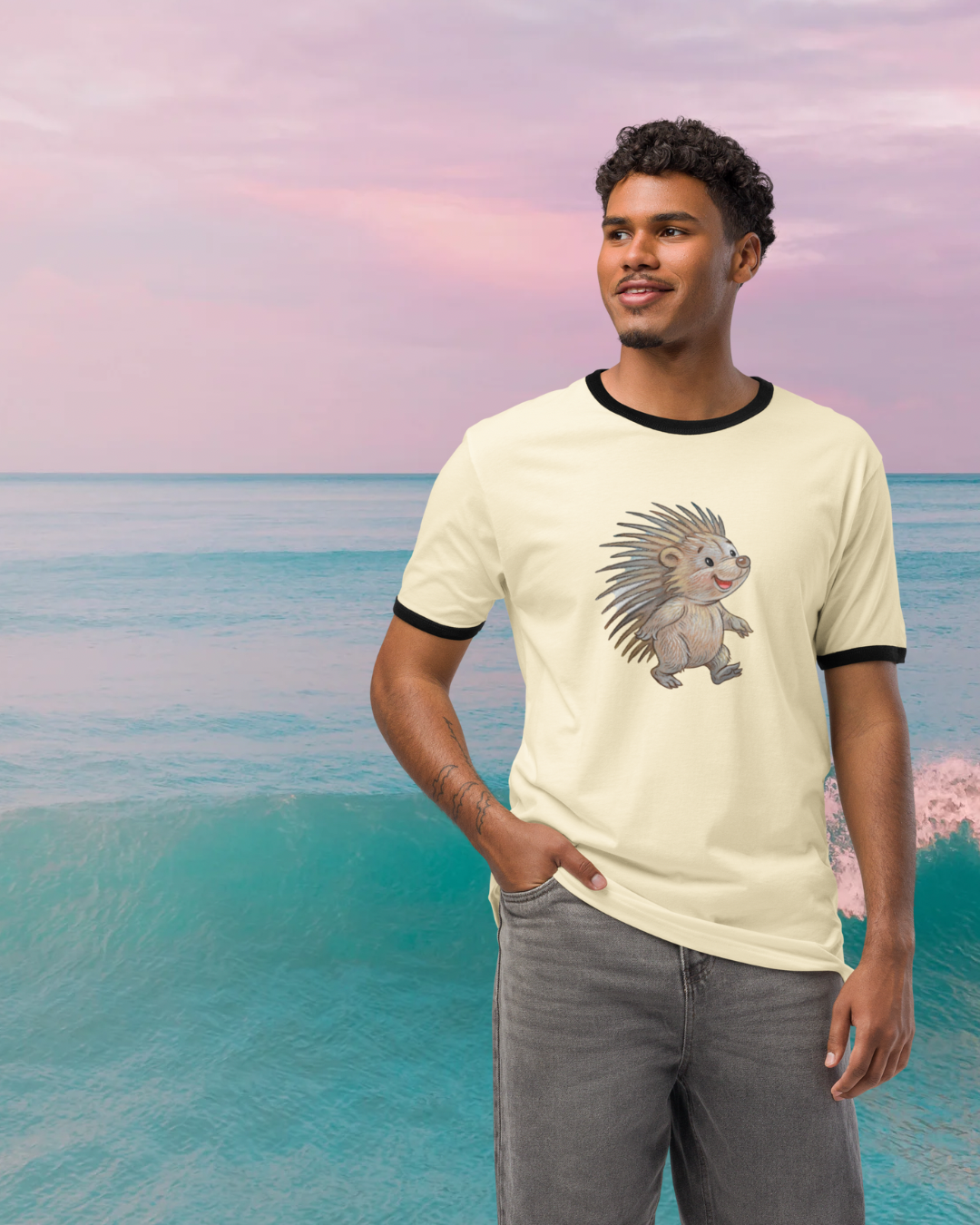 Patience kind vibes lightweight ringer tee