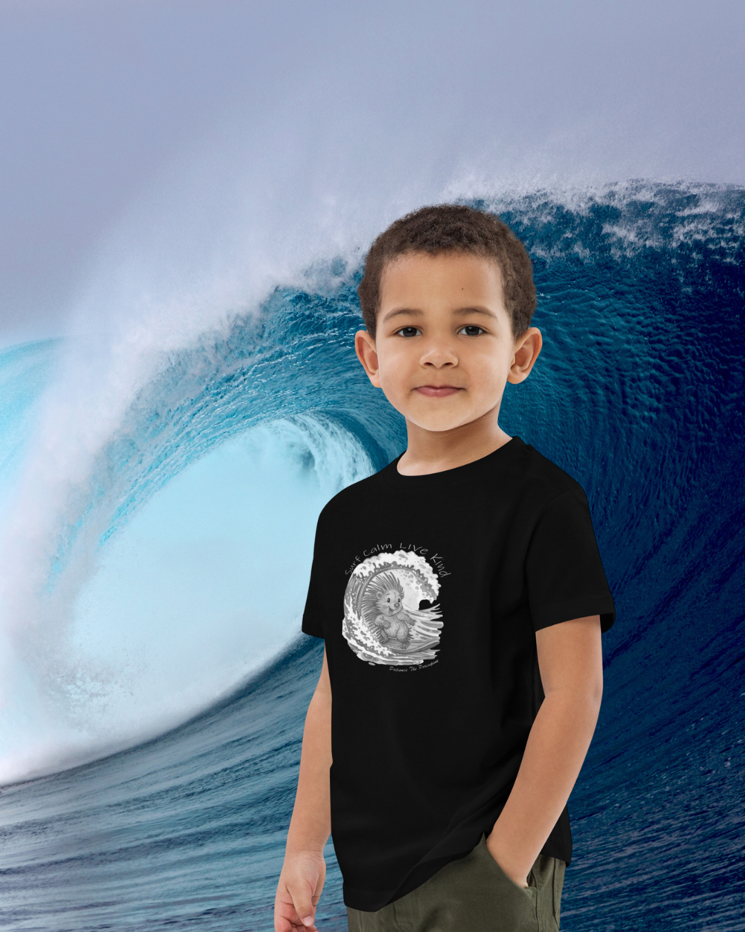 Patience the Porcupine Organic Kids Tee — Black & White Edition